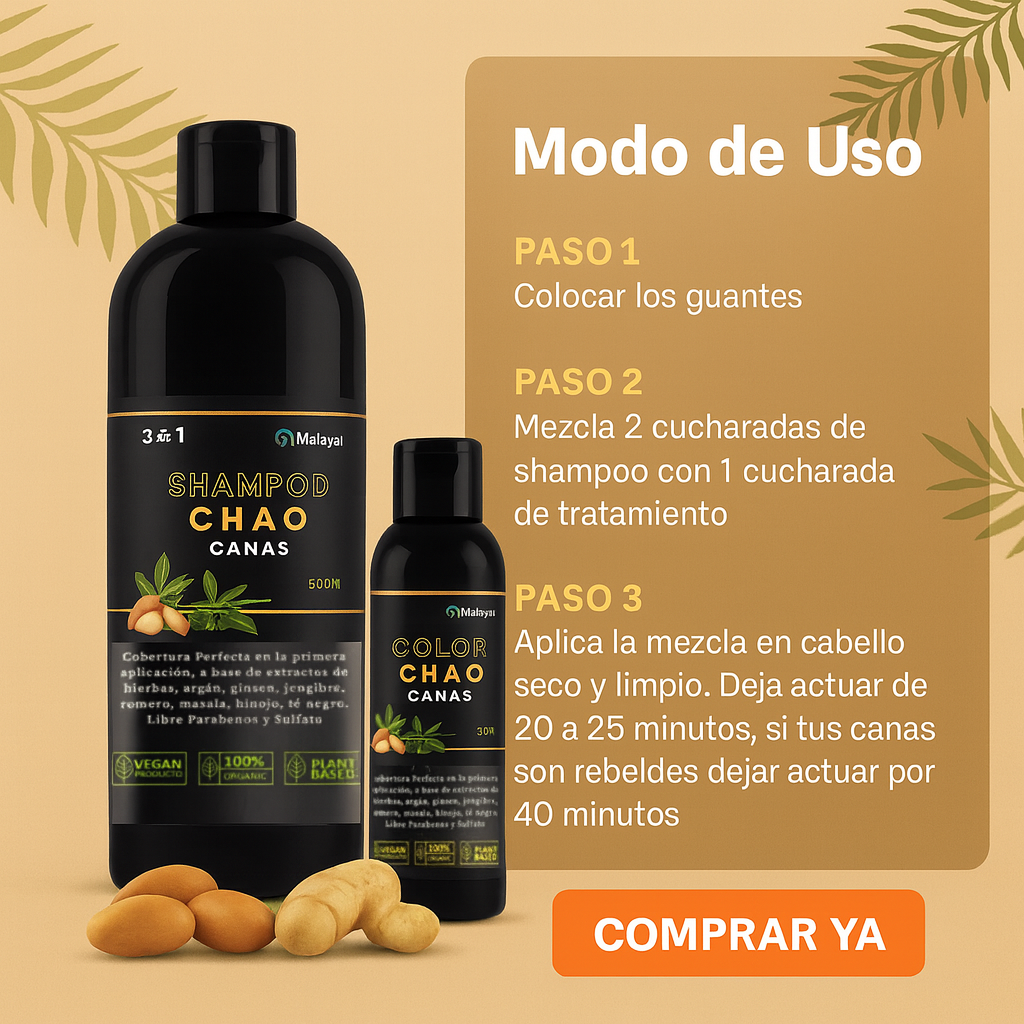 SHAMPOO CHAO CANAS +TRATAMIENTO + ENVIO GRATIS