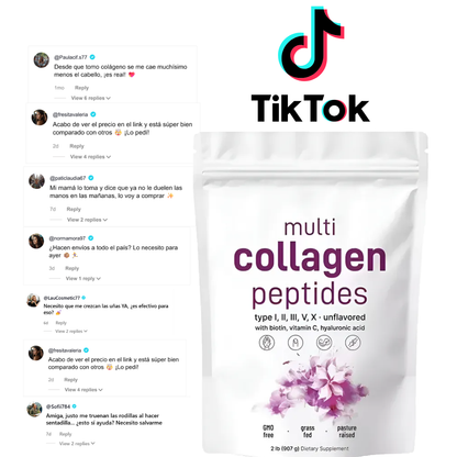Dile adiós al cabello, piel y uñas muertas con el MULTI COLLAGEN PEPTIDES 5 EN 1 ⭐